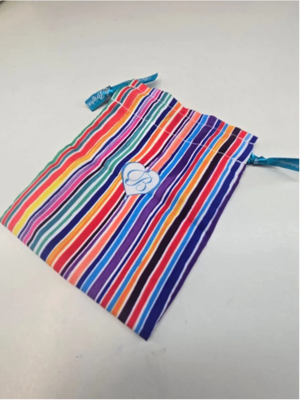 Brighton Striped Rainbow Cosmetic Jewelry Duster Drawstring Bag Multi-color